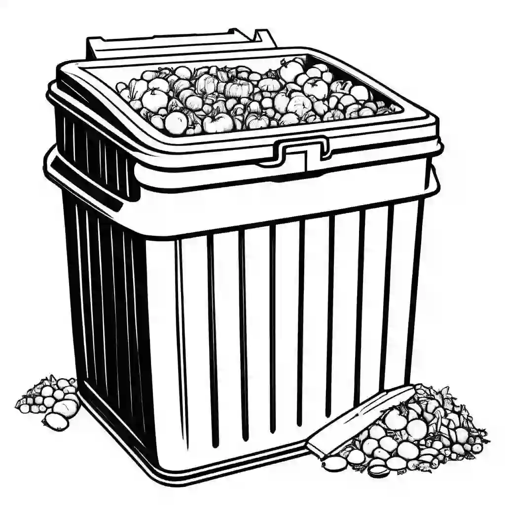 Compost bin coloring pages